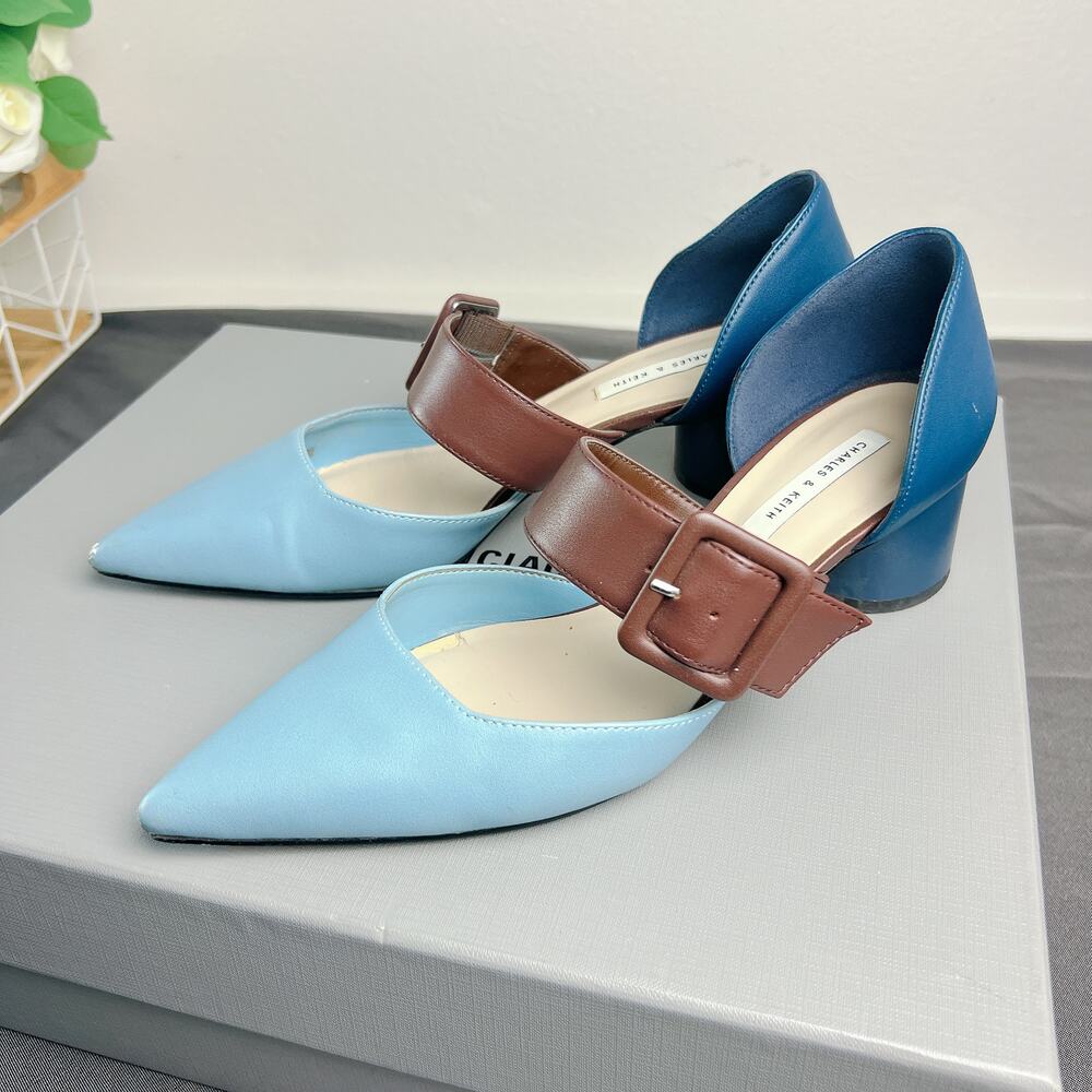 Charles & Keith Colorblock Mary Jane Block Heels EU 38